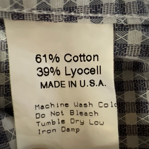 Gitman Bros Shirt Large Check Trim Fit Stretch Wingspan Allen Edmonds 16.5 - Picture 8 of 9